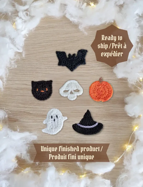 Magnets d'Halloween au crochet - Produits finis