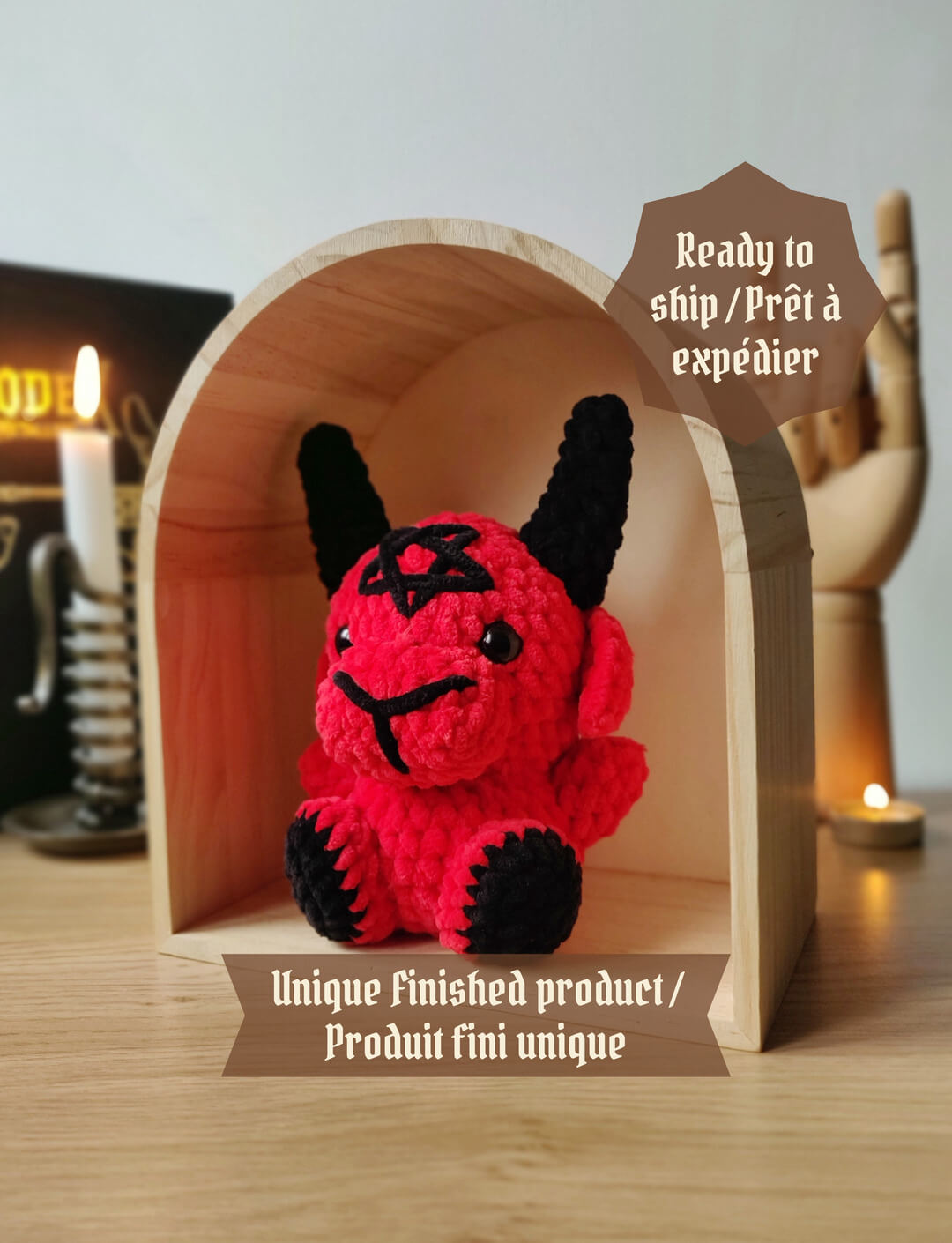 baphomet amigurumi rouge et noir