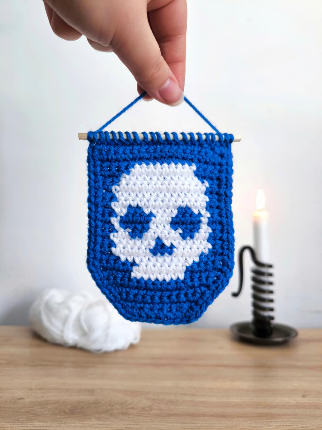 Mini Tapisserie Crâne au Crochet - Produits finis – Image 5