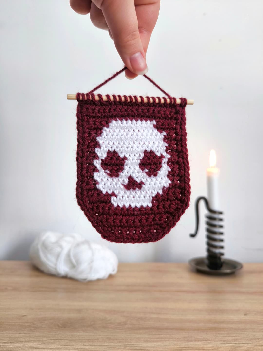 Mini Tapisserie Crâne au Crochet - Produits finis – Image 12