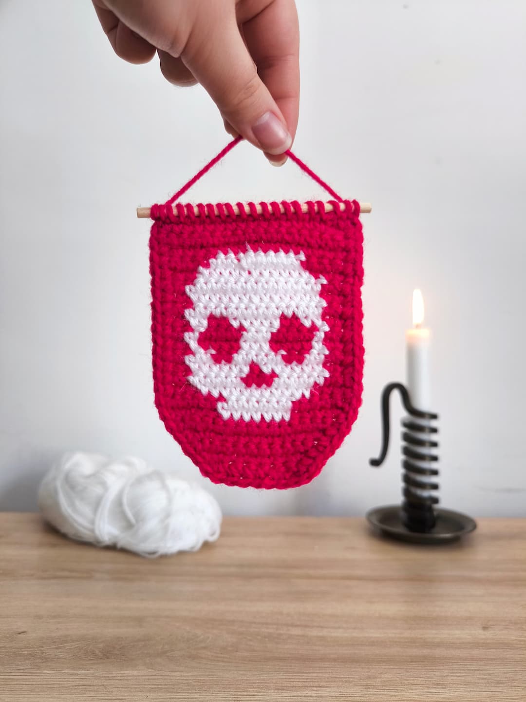 Mini Tapisserie Crâne au Crochet - Produits finis – Image 6