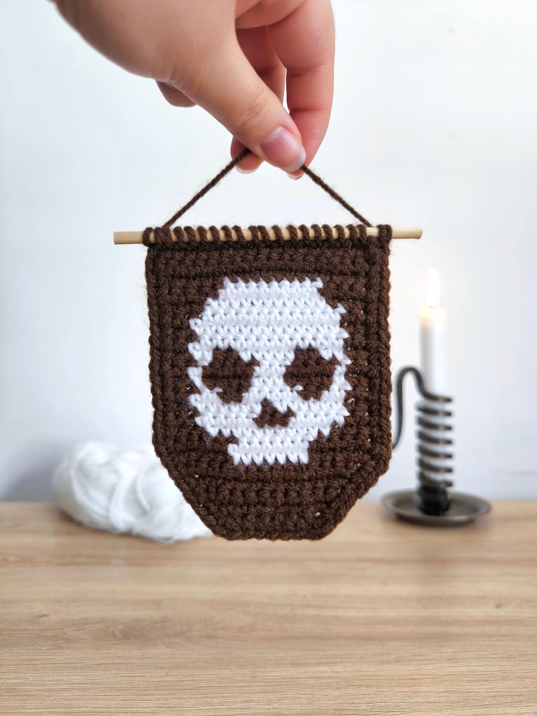 Mini Tapisserie Crâne au Crochet - Produits finis – Image 8