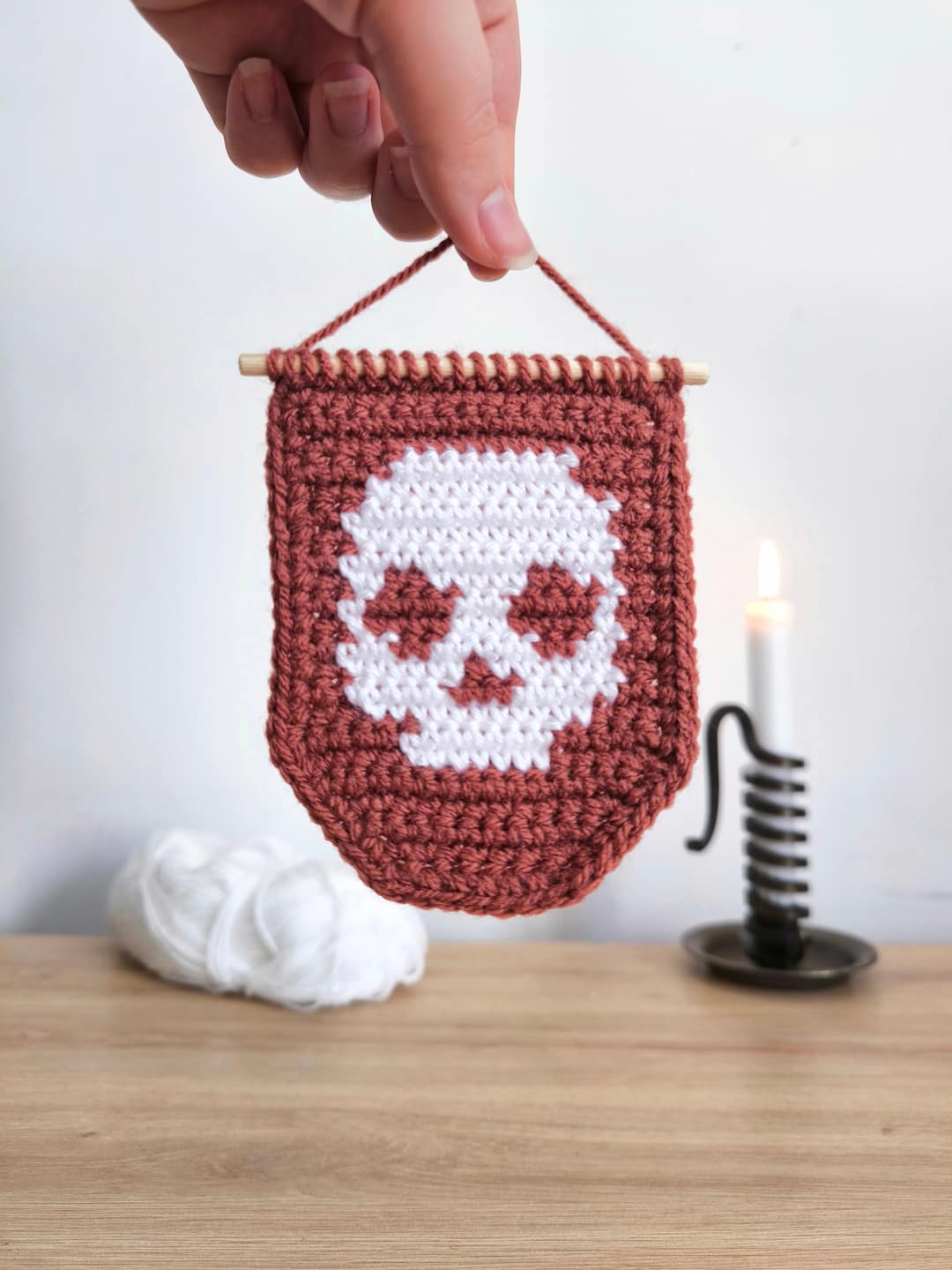 Mini Tapisserie Crâne au Crochet - Produits finis – Image 11