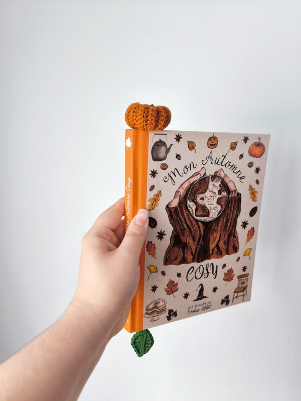 Marque-page citrouille au crochet - Sur commande