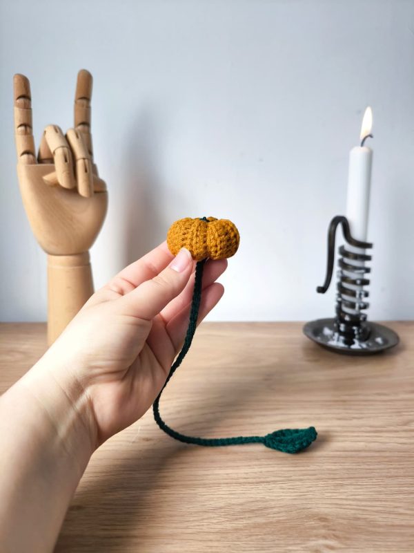 Marque-page citrouille au crochet - Sur commande