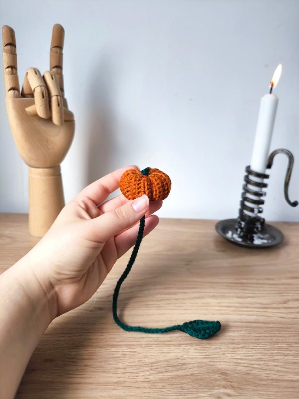 Marque-page citrouille au crochet - Sur commande