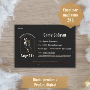 Cartes Cadeaux Satyr & Co - Produit numérique