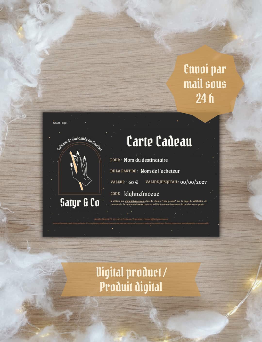 Cartes Cadeaux Satyr & Co - Produit numérique – Image 1