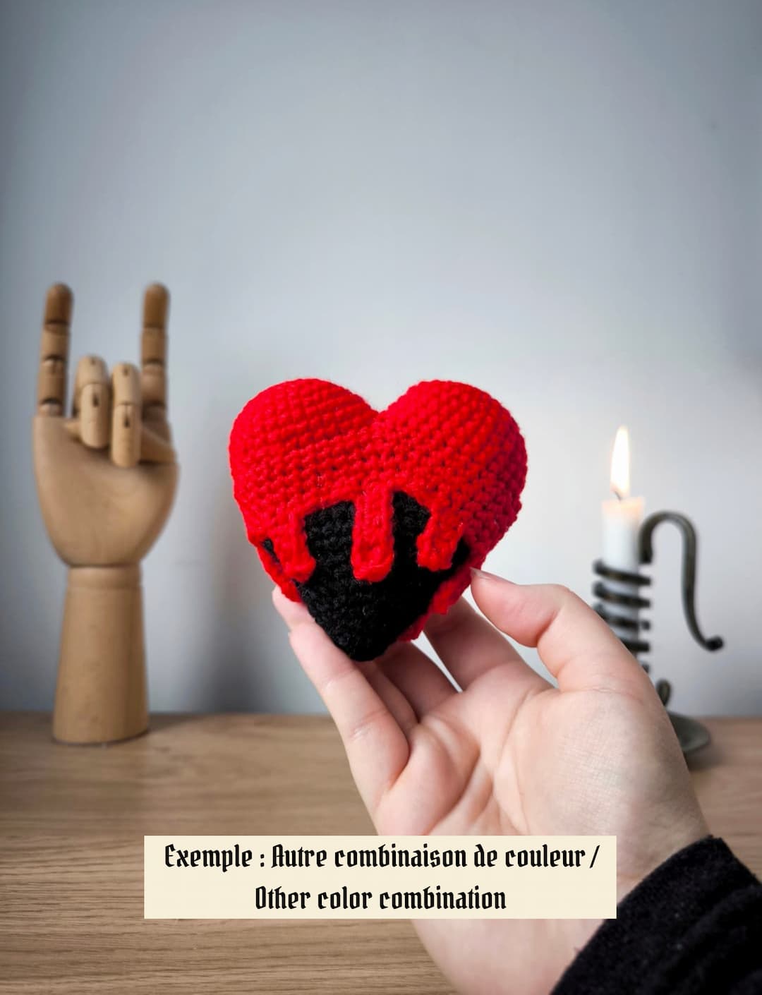 Porte-clé Cœur Empoisonné en Crochet | Couleurs personnalisables – Image 7