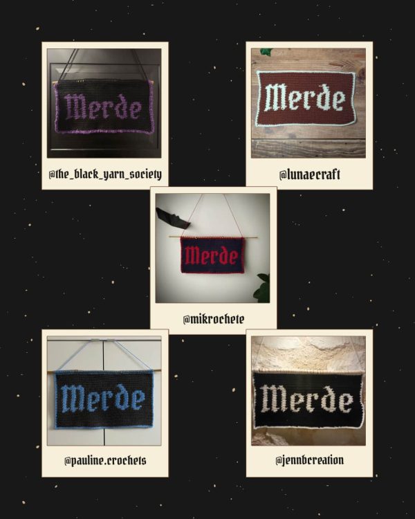 Patron Tapisserie au Crochet "M*rde" - Produit numérique FR ou EN