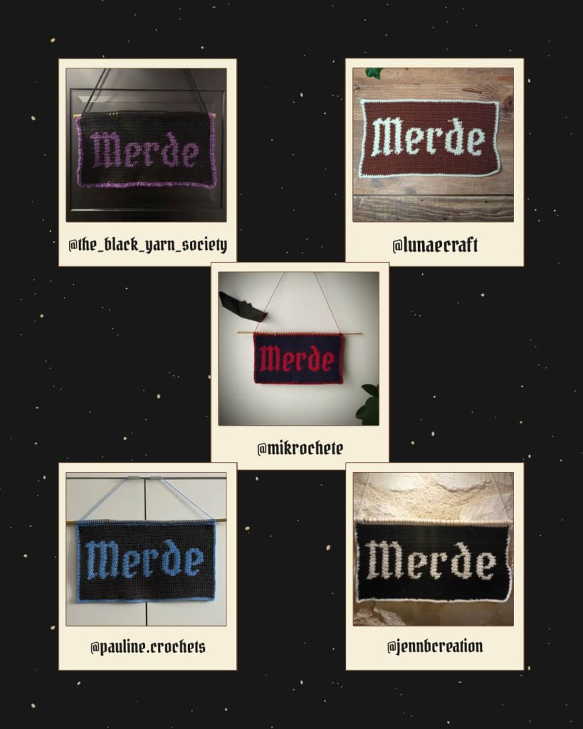Patron Tapisserie au Crochet "M*rde" - Produit numérique FR ou EN