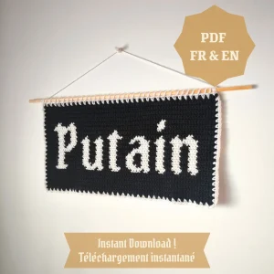 Patron Tapisserie au Crochet "P*tain" - Produit numérique FR ou EN