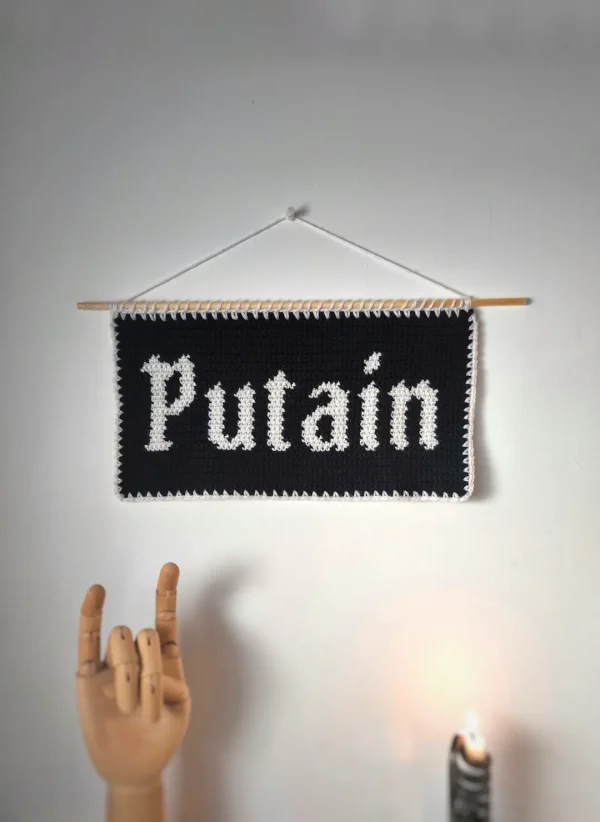 Patron Tapisserie au Crochet "P*tain" - Produit numérique FR ou EN