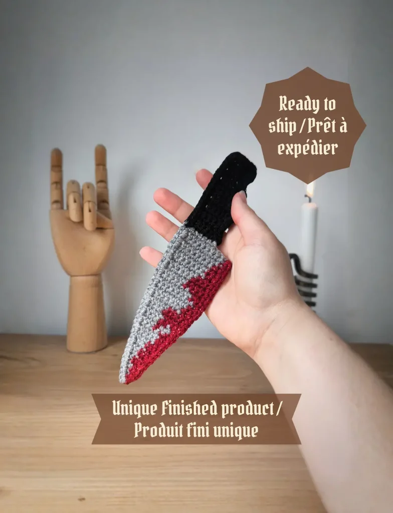 Marque-page Couteau au crochet - Produit fini