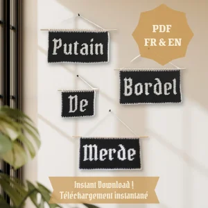 Lot de Patrons de Tapisseries "P*tain B*rdel de M*rde" - PDF FR ou EN – Image 1