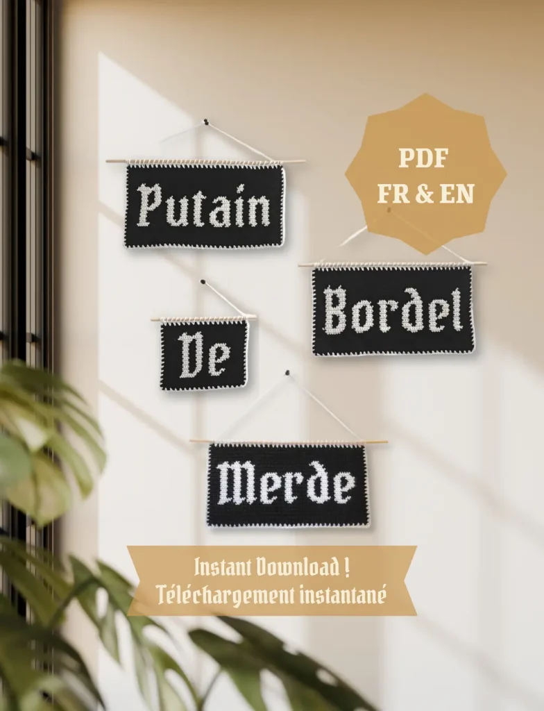 Lot de Patrons de Tapisseries "P*tain B*rdel de M*rde" - PDF FR ou EN