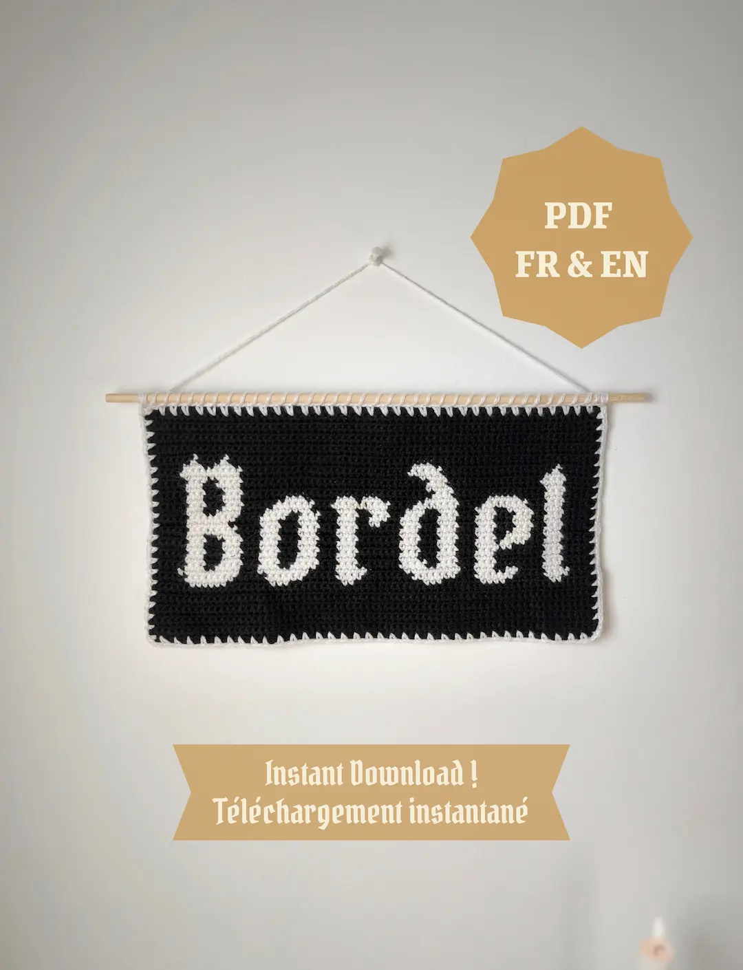 Patron Tapisserie au Crochet "B*rdel" - Produit numérique FR ou EN – Image 1