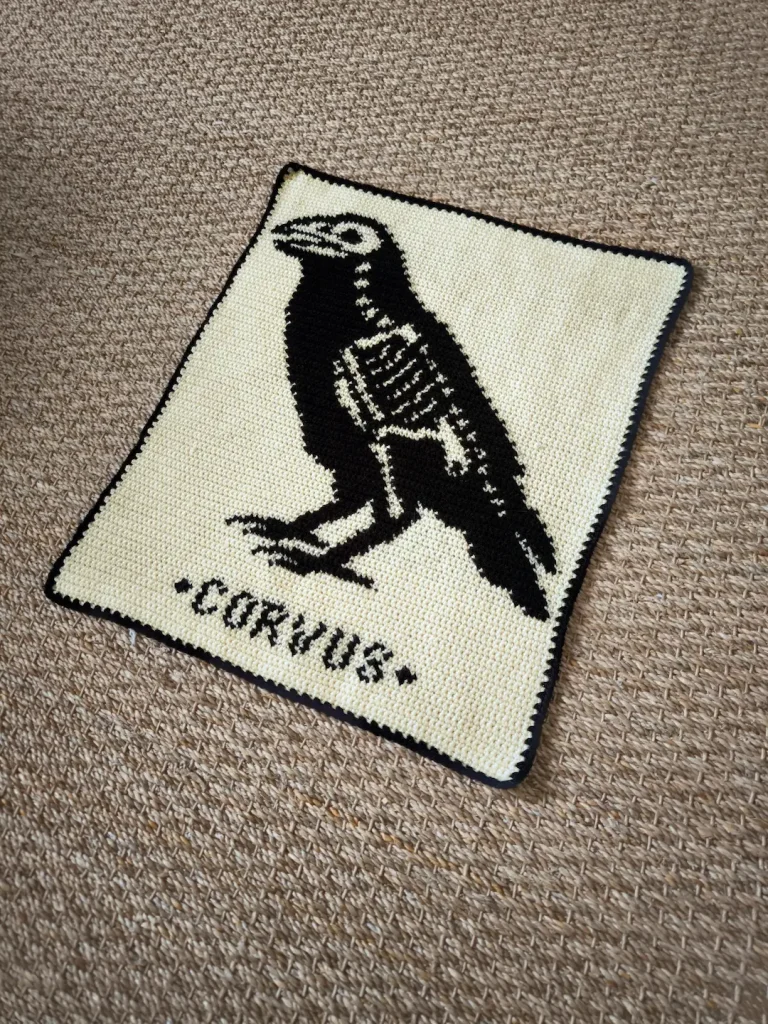 Patron Tapisserie au Crochet "Corbeau" - PDF FR ou EN