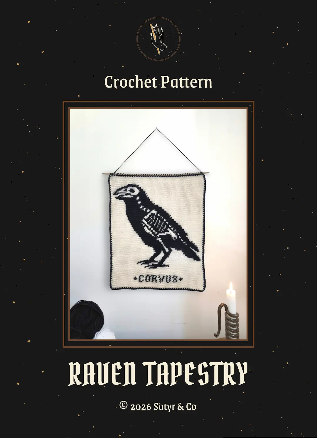 Patron Tapisserie au Crochet "Corbeau" - PDF FR ou EN – Image 2