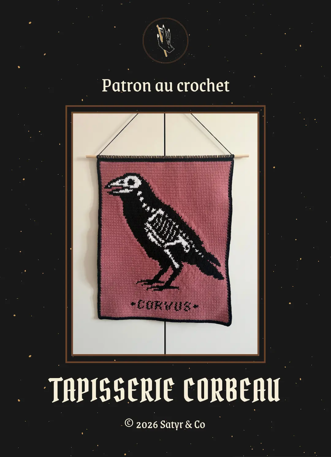 Patron Tapisserie au Crochet "Corbeau" - PDF FR ou EN – Image 3
